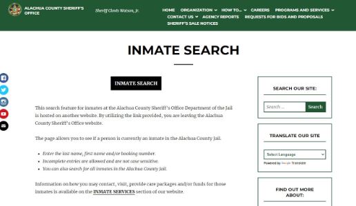  Alachua County Inmate Jail Roster Search