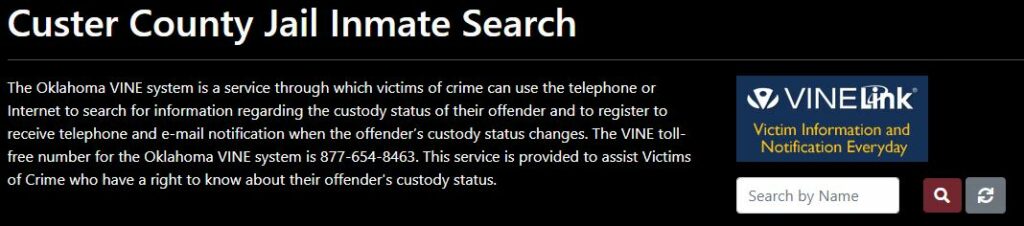 Custer County Inmate Jail Roster Search