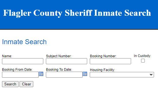 Flagler County Inmate Jail Roster Search