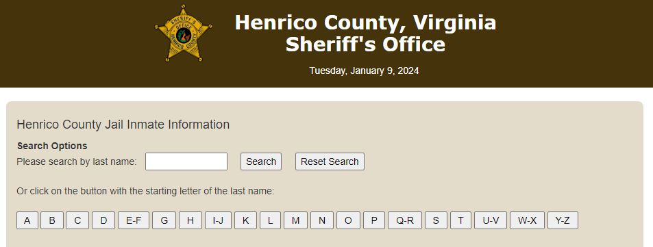 Henrico County Inmate Jail Roster Search