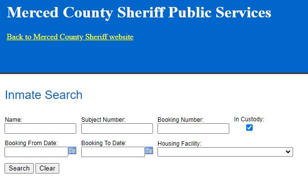 Merced County Inmate Jail Roster Search