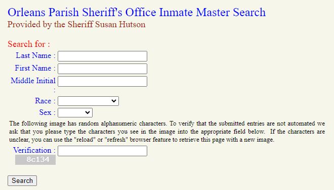 Orleans Parish County Inmate Jail Roster Search