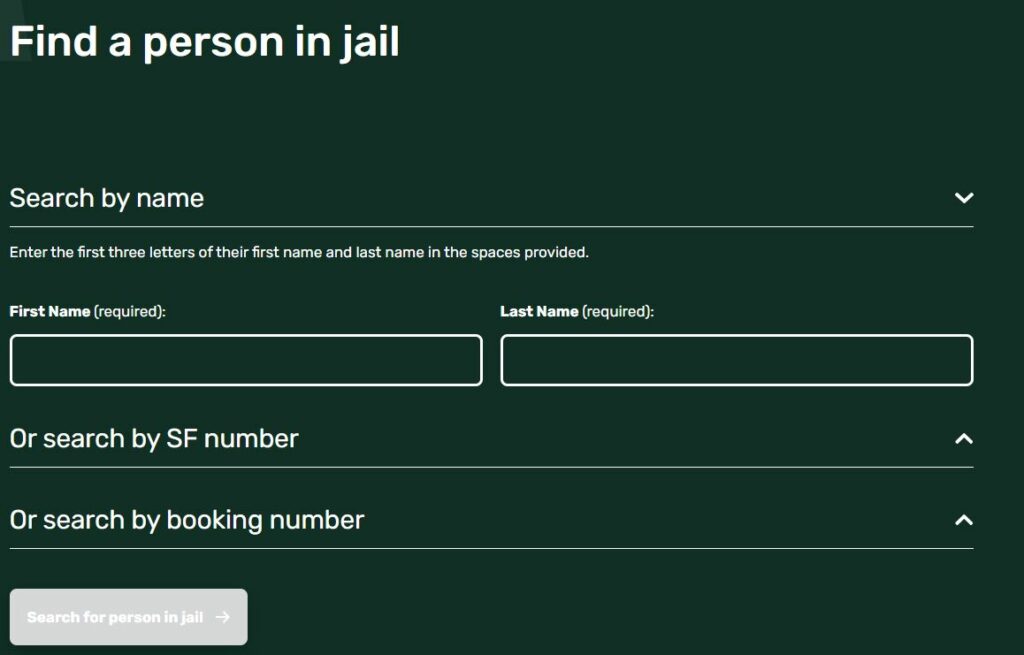 San Francisco County Inmate Jail Roster Search