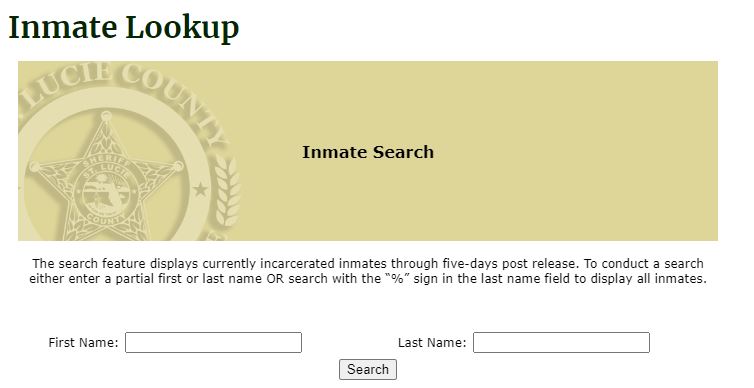 St Lucie County Inmate Jail Roster Search
