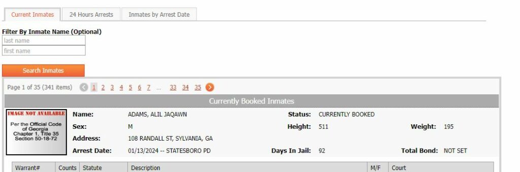Bulloch Inmate Jail Roster Search