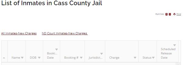 Cass County Inmate Jail Roster Search